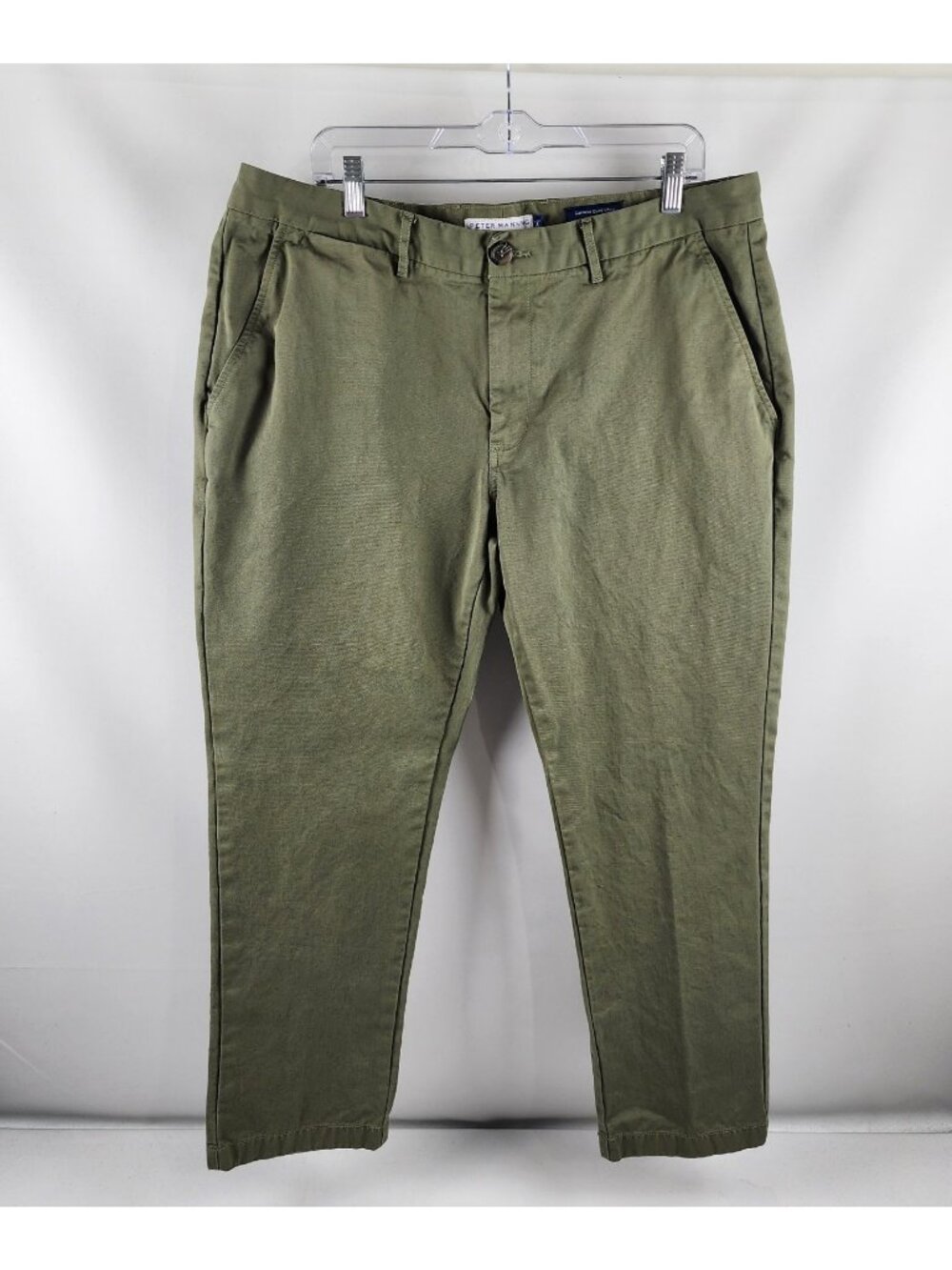 Peter Manning Pants Mens 38x28 Green Chino Garment Dyed Standard